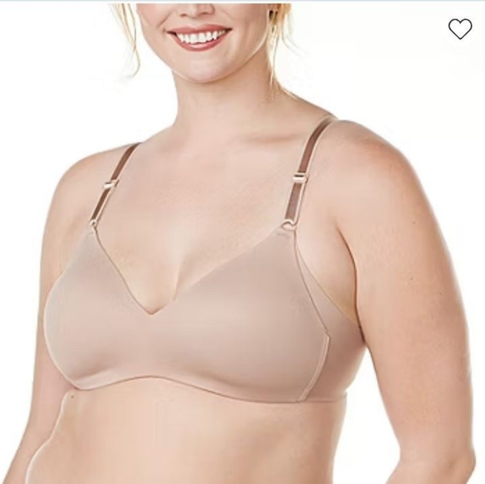 Warners No Side Effects Wireless T Shirt Bra in Toasted Almond Size 36 C BNWT
